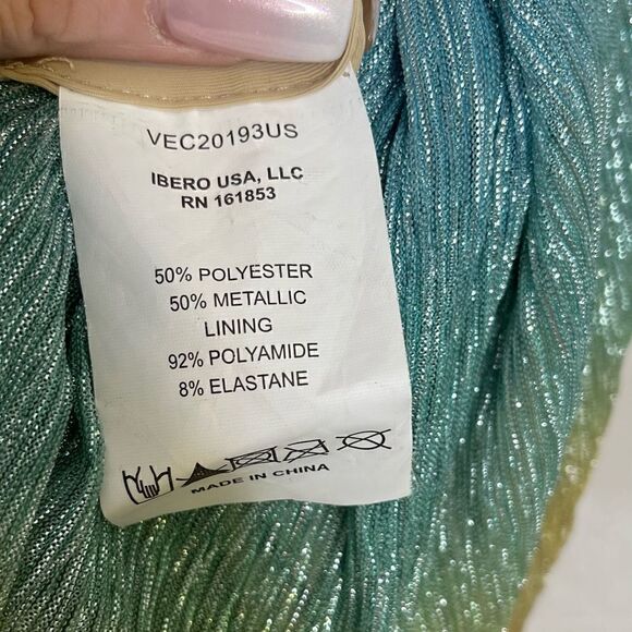 PatBo Prism Lurex Shimmer Rainbow One Shoulder Mini Dress 12 - Picture 6 of 8